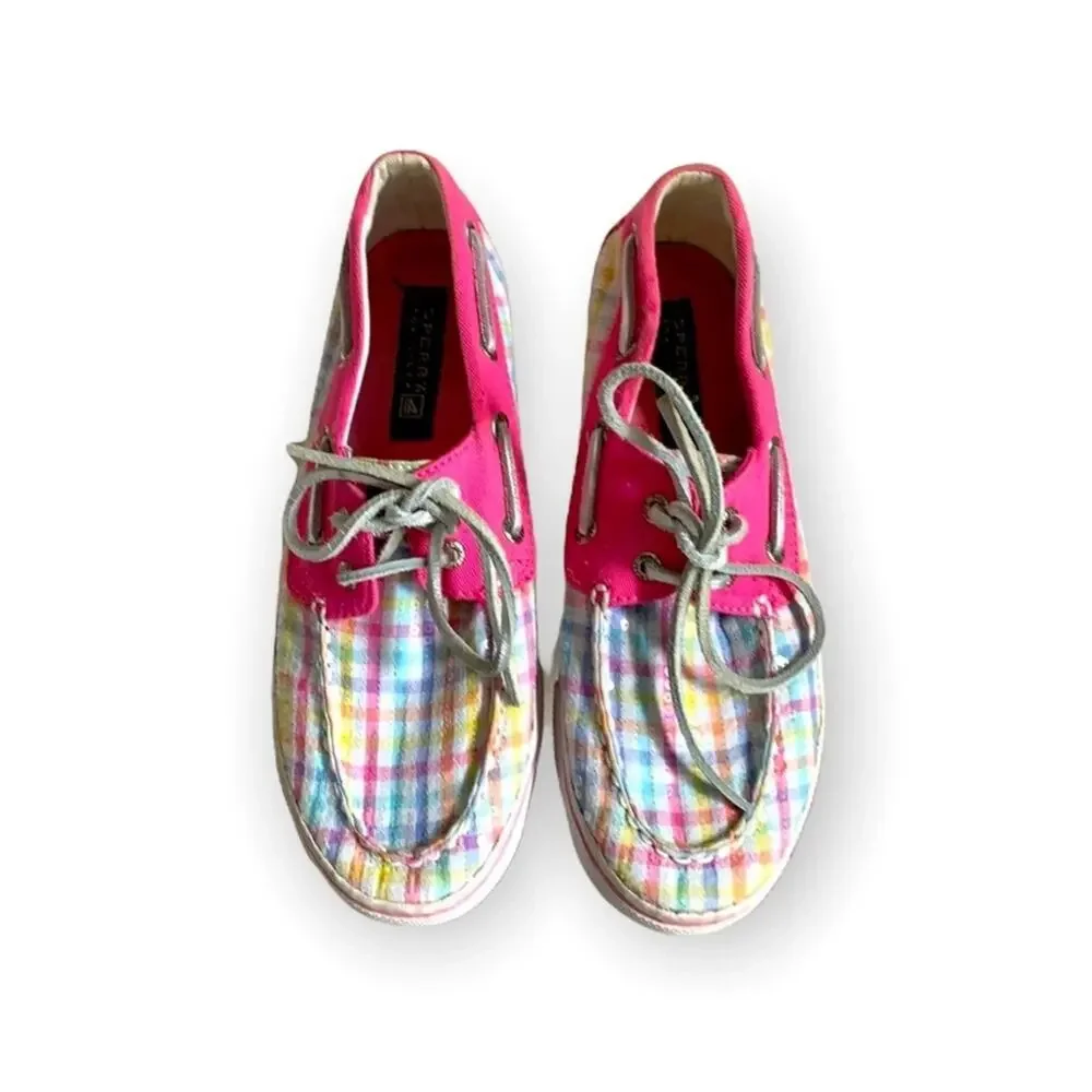 Plaid Sparkle Pink Sperry Boatshoes